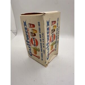 Vintage Gulfwax Household Paraffin Wax Partial Box 2 Cakes Gulf Oil Canning